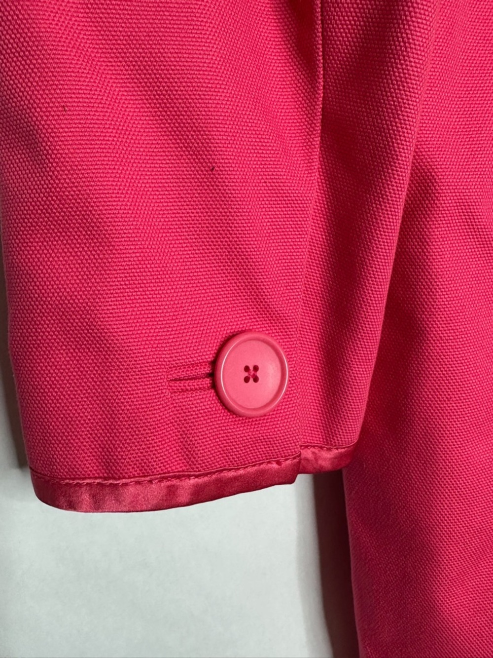 Banana Republic Pink Trench Coat Satin Trim Button Front Jacket Preppy Small - Picture 10 of 14